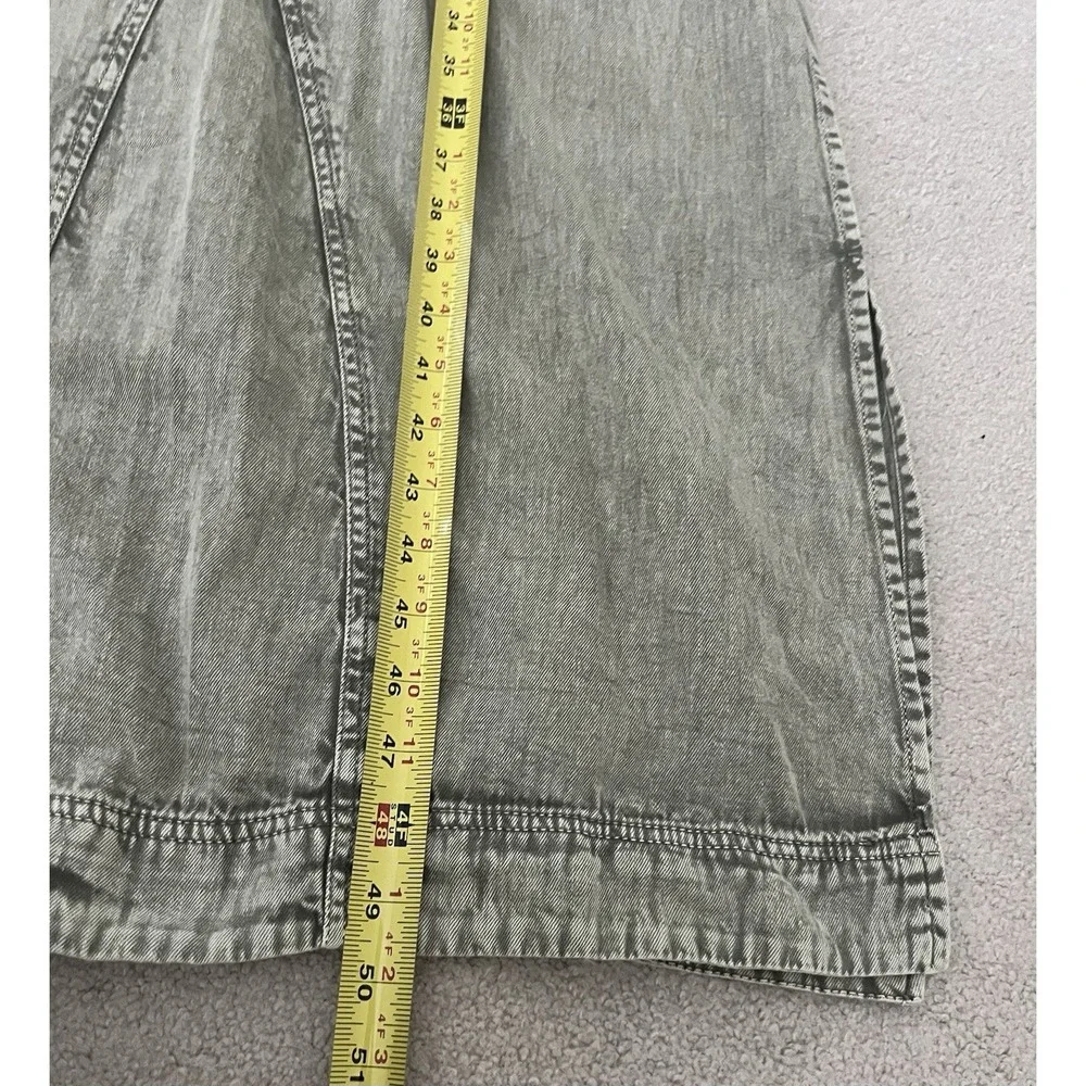 NWT Free People Mad Love Denim Midi Dress Cotton Fitted Long Sleeve Size M Sage - Picture 9 of 10